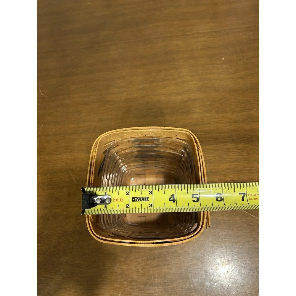 Longaberger '97 Heartland Small Spoon Basket Wooden Woven Handmade Plastic Liner